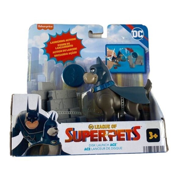 Fisher-Price DC League of Super Pets Disk Launch Ace Figure Set With Wall - Picture 2 of 5